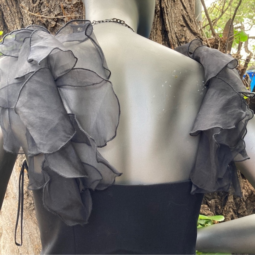 Authentic fendi dress strapless ruffle black gorgeous - Picture 4 of 6